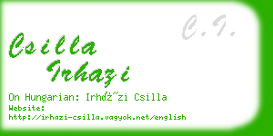 csilla irhazi business card